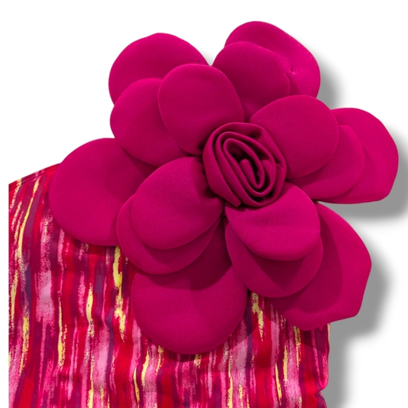 BRAND NEW 3D Flower Decor Single Strap One Piece Swimsuit, SIZE Medium - Picture 6 of 8